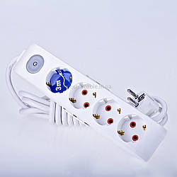 Подовжувач VIKO 4 гнізда 3 метри із заземленням з кнопкою 16А 3,5 кВт, Multi-Let