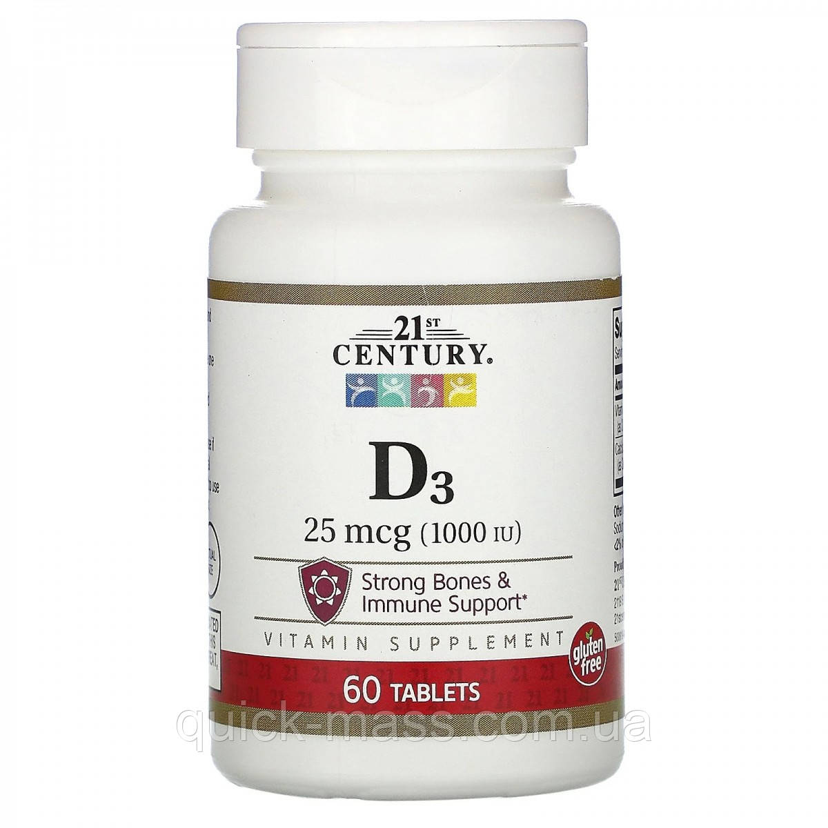 Витамин D3 1000IU 21st Century Vitamin D3 60tab