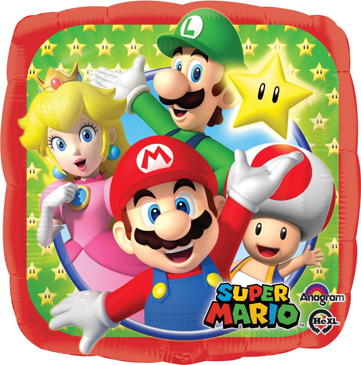A 18" Mario Bros.. Фольгована куля Маріо — В УП, фото 1