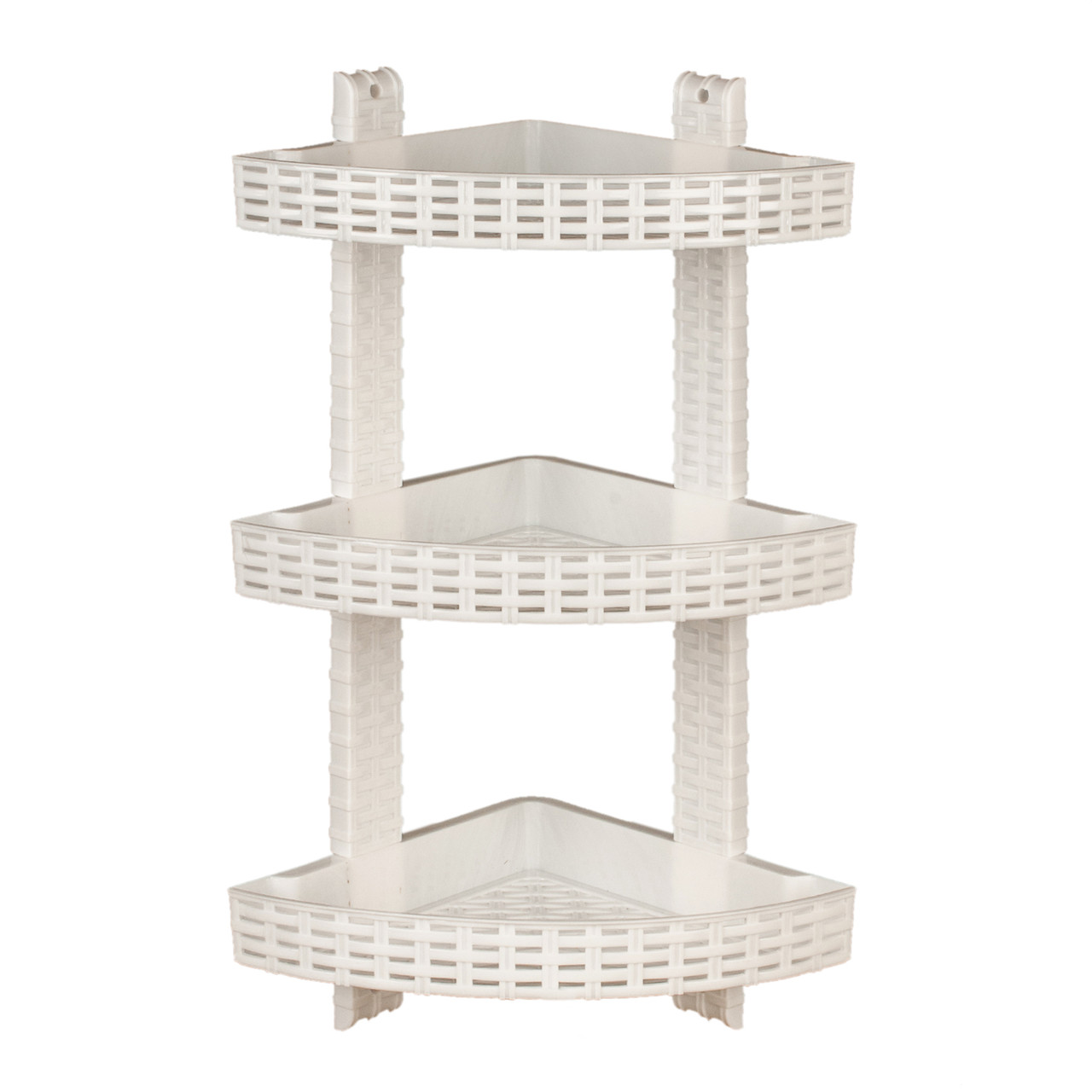 Полка угловая ротанг 3 яруса R-plastic , белая