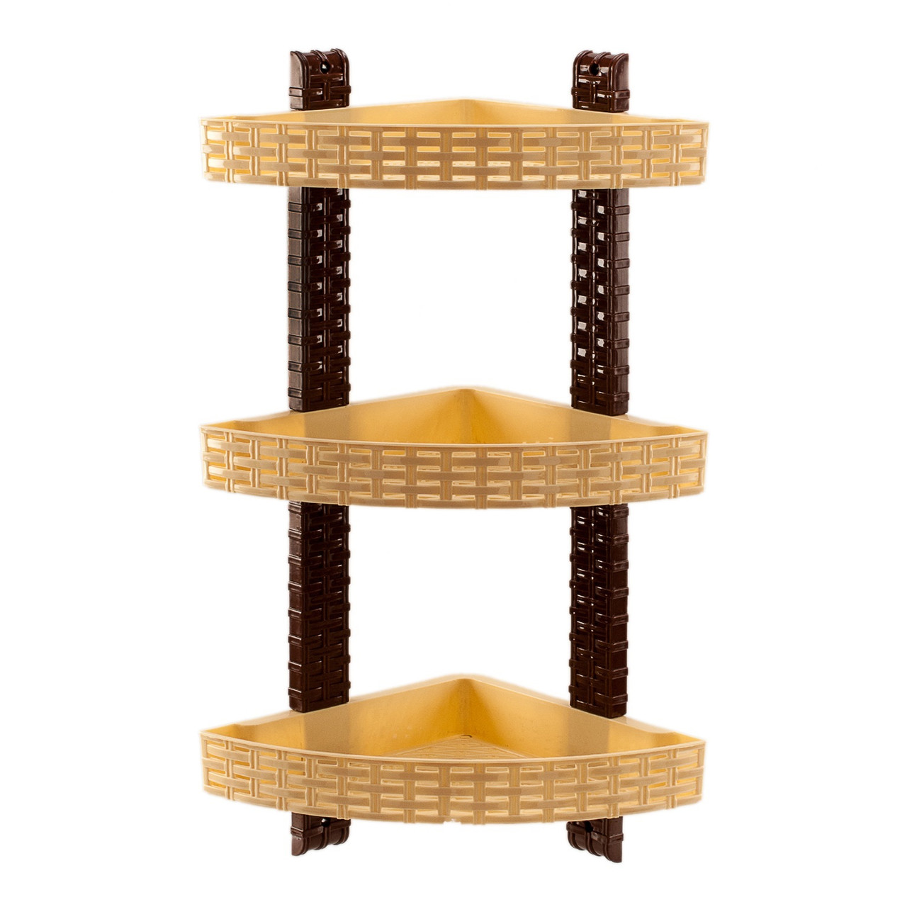 Полиця кутова ротанг 3 яруси R-plastic , беж