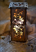 Соляная лампа, ночник, светильник деревянный "Лоза"