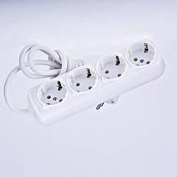 Подовжувач VIKO 4 гнізда 2 метри із заземленням 16А 3,5 кВт, LEYLAK