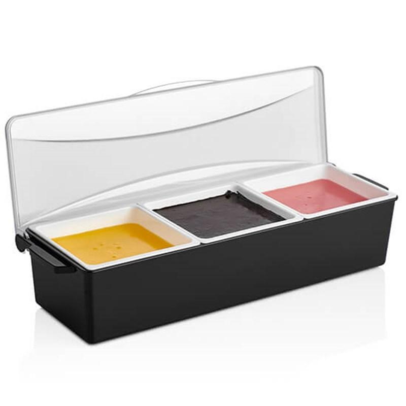 Ящик барний 400х140x(h)80 мм на 3 відділення Gastroplast GSE--0003, фото 1