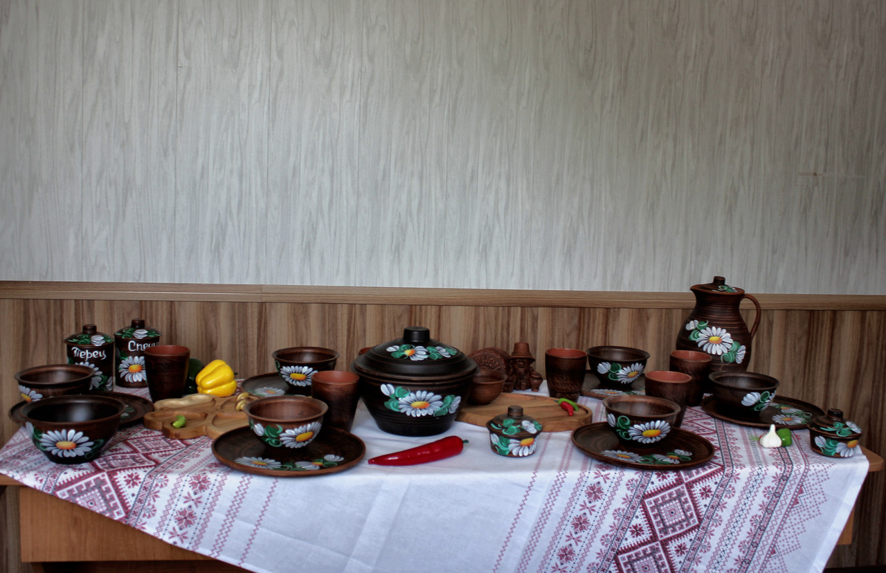 Набор глиняной посуды на 6 персон Ромашка №9 "Для первых блюд": продажа ...