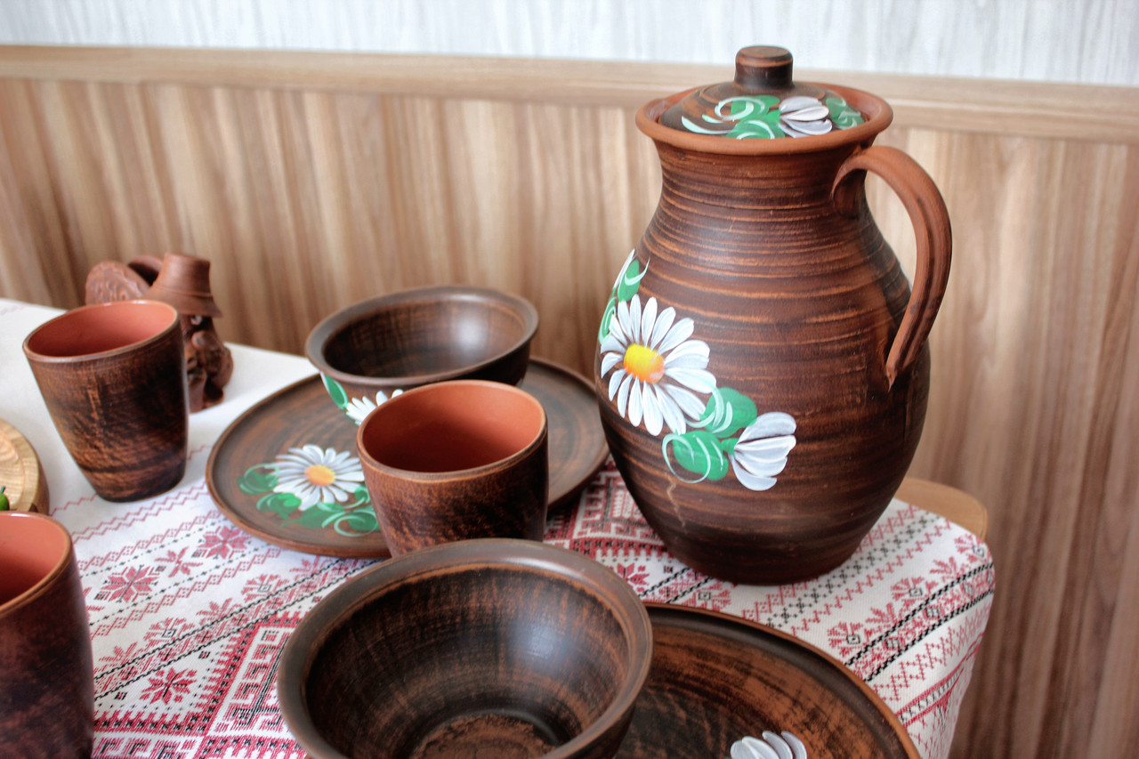 Набор глиняной посуды на 6 персон Ромашка №9 "Для первых блюд": продажа ...