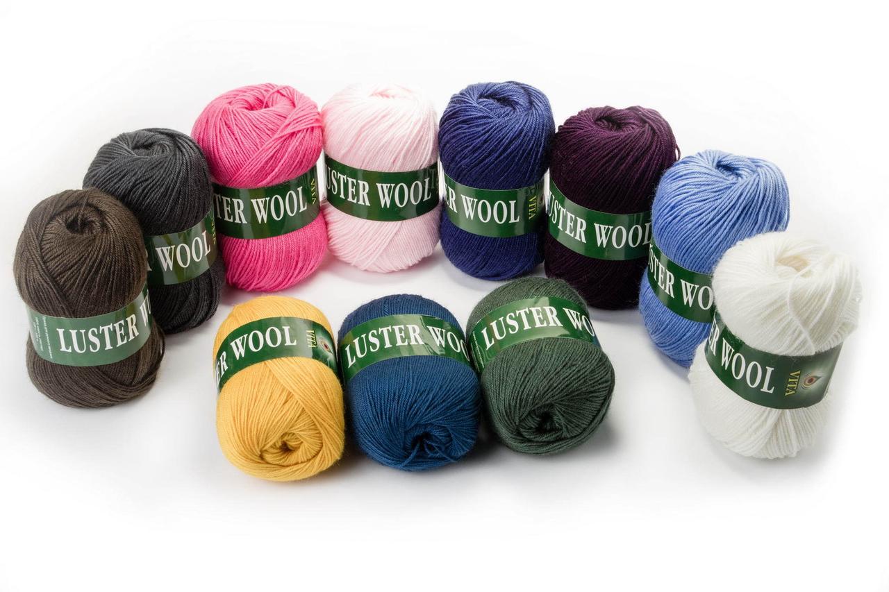 Пряжа вовняна Vita Luster Wool (100g), Color No.3352 чорний