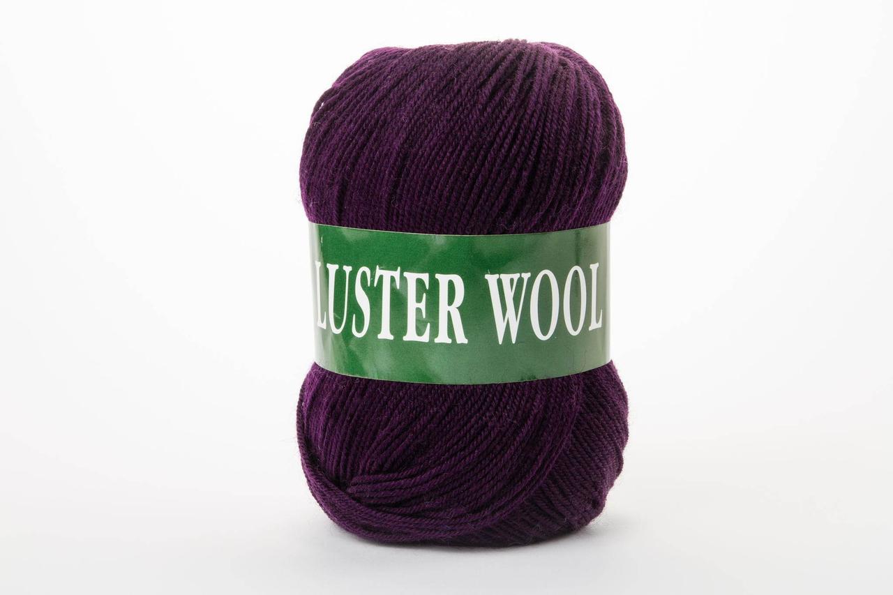 Пряжа вовняна Vita Luster Wool (100g), No Color.3387 баклажан