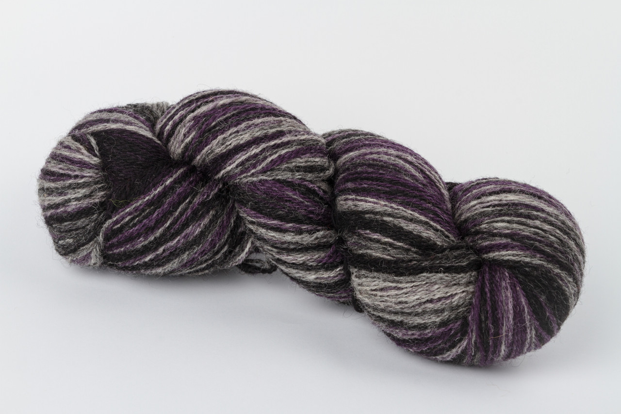 Пряжа Aade Long Kauni, Artistic yarn 8/2 Black Lilla (Чорна Ліла), 100 г