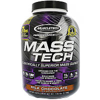 Muscletech, Mass-Tech, продвинутый гейнер для роста мышечной массы, молочный шоколад, 7,05 фунтов (3,2 кг)