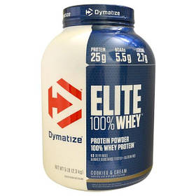 Dymatize Nutrition, Elite, Порошок 100-ного сироваткового Протеїну, Печиво зі Вершками, 5 фунтів (2,3 кг)