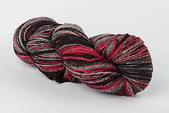 Пряжа Aade Long Kauni, Artistic yarn 8/2 Grey-Red (Сіро-Червоний), 100 г