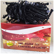 Гірлянда світлодіодна 9м Six Cornerled 100 LED біле світло, фото 6