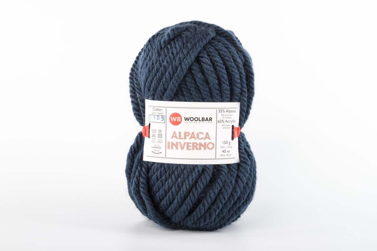 Пряжа Woolbar Alpaca Inverno 0109 темно-синій