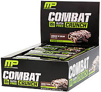 Белковые бары, (Combat Crunch), сливочное печенье, Muscle Pharm, 12 шт по 63 г