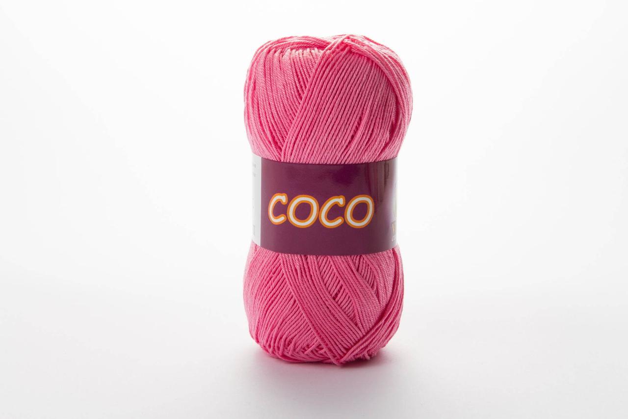 Пряжа бавовняна Vita Cotton Coco, Color No.3854 рожевий