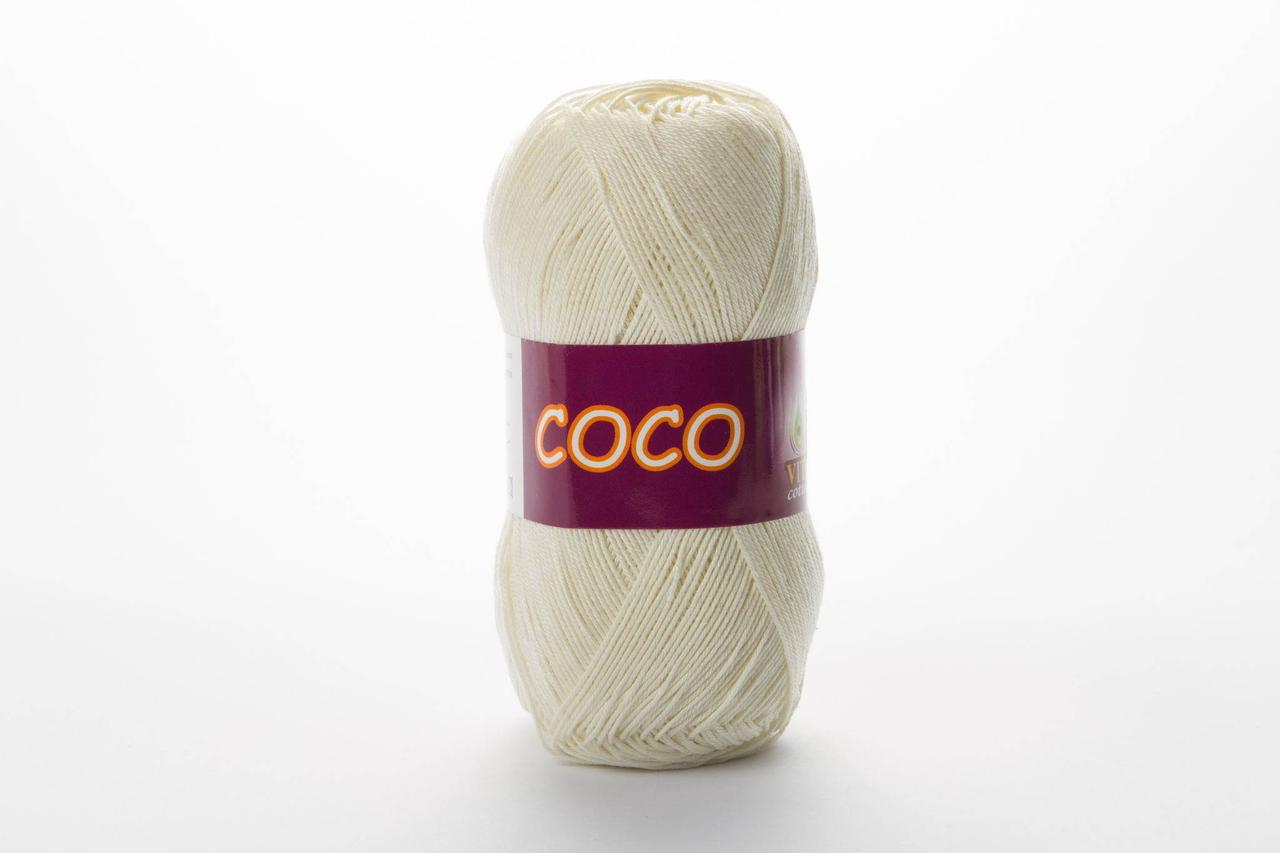 Пряжа бавовняна Vita Cotton Coco, Color No.3853 молочний