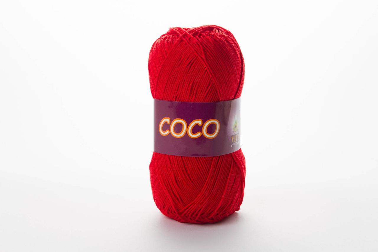 Пряжа бавовняна Vita Cotton Coco, Color No.3856 червоний