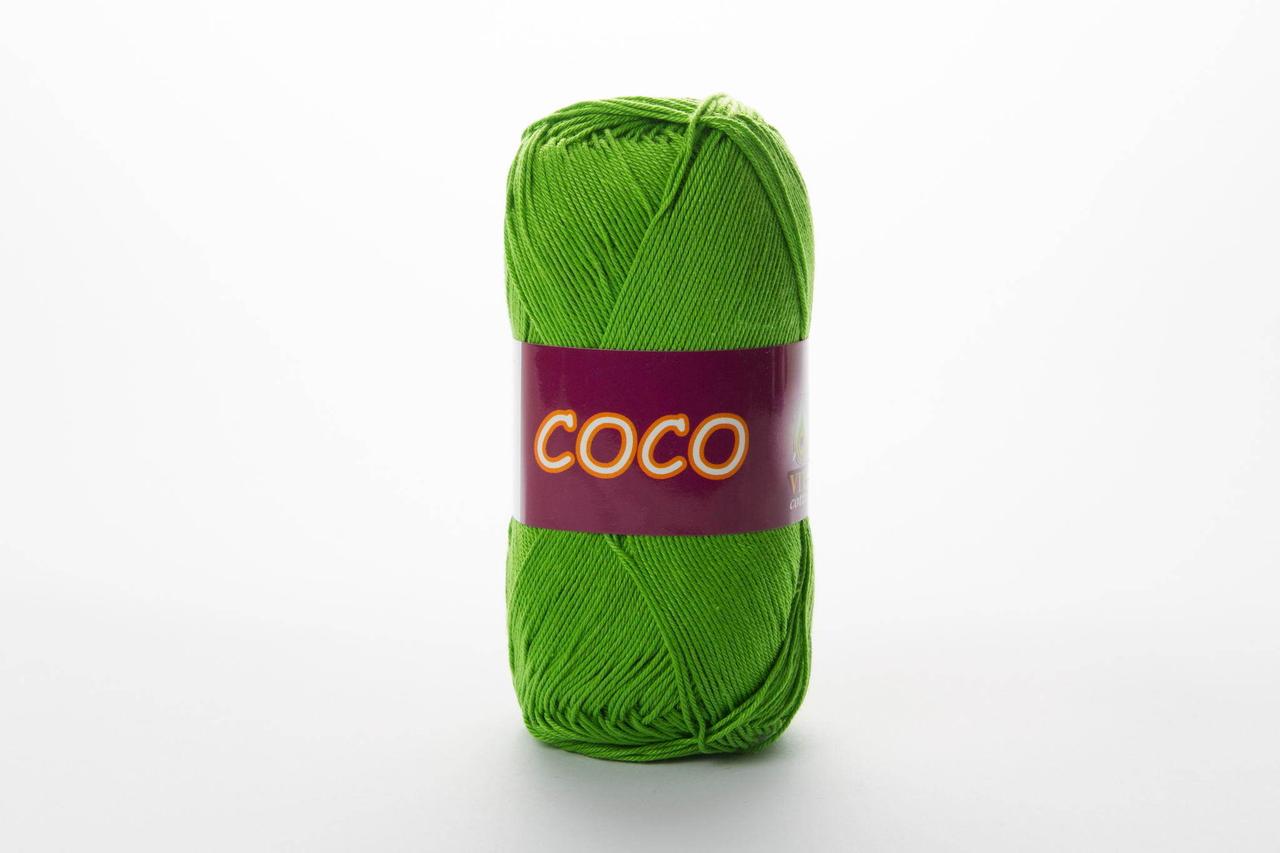 Пряжа бавовняна Vita Cotton Coco, Color No.3861 зелене яблуко