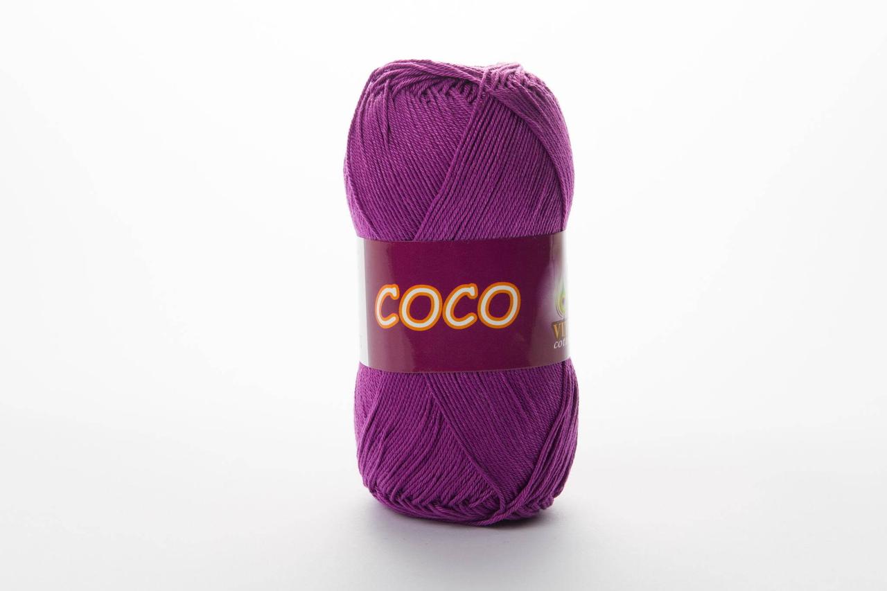 Пряжа бавовняна Vita Cotton Coco, Color No.3888 темний бузок