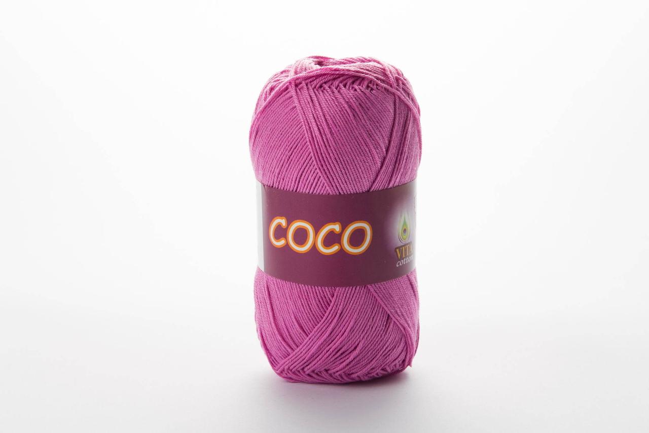 Пряжа бавовняна Vita Cotton Coco, Color No.4304 рожево-бузковий