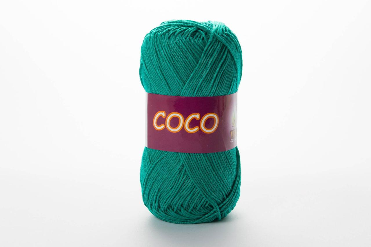 Пряжа бавовняна Vita Cotton Coco, Color No.4310 темний зелено-бірюзовий