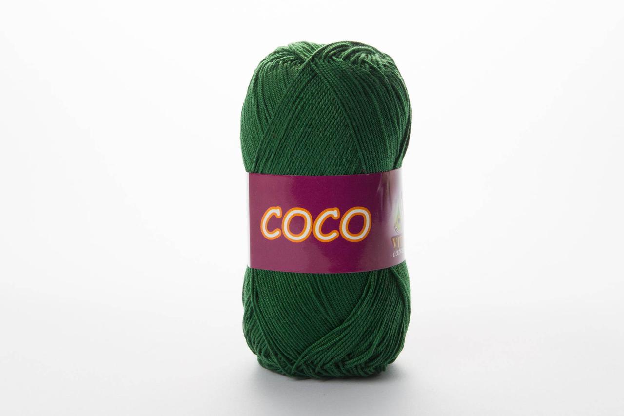 Пряжа бавовняна Vita Cotton Coco, Color No.4313 темно-зелений