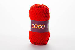 Пряжа бавовняна Vita Cotton Coco, Color No.4319 яскраво-червоний