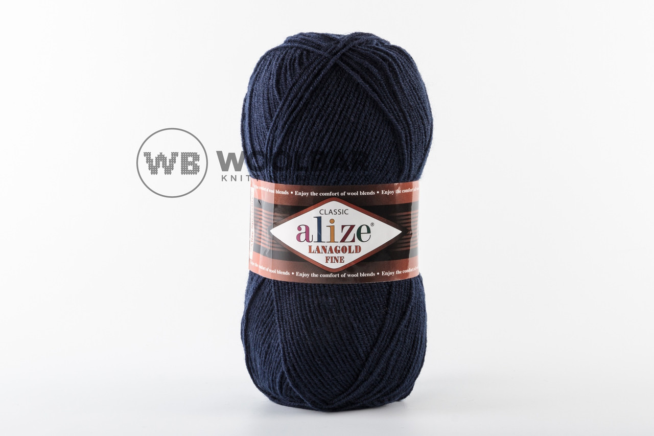 Пряжа Alize Lanagold Fine 58 темно-синій