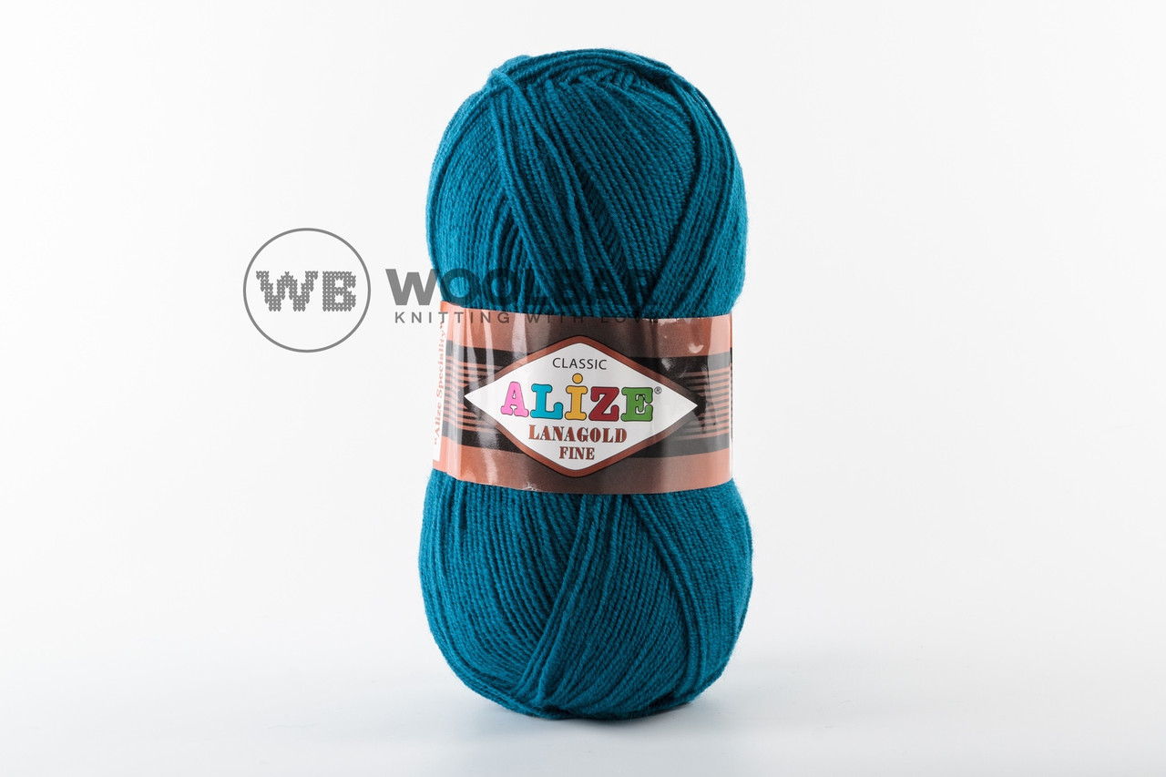 Пряжа Alize Lanagold Fine 155 темно-бирюзовый
