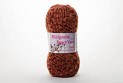 Пряжа мохерара Ricignole Fancy Yarn HM2.6, Color No.273 теракот + чорний + червоний меланж