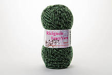 Пряжа мохера Ricignole Fancy Yarn HM2.6, Color No.277 зелений + чорний меланж