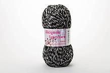 Пряжа мохерова Ricignole Fancy Yarn HM2.6, No Color.280 чорний+білий