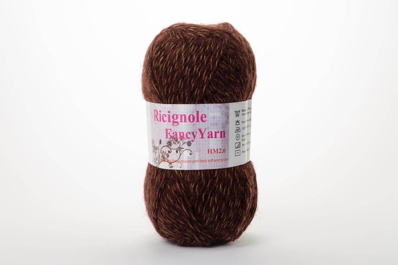 Пряжа мохера Ricignole Fancy Yarn HM2.6, Color No.282 коричневий +шоколад меланж