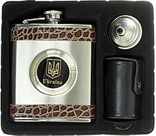 Набір подар. "Flachmann-sat" Український герб №QK-25 фляга, 4чарки, воронка