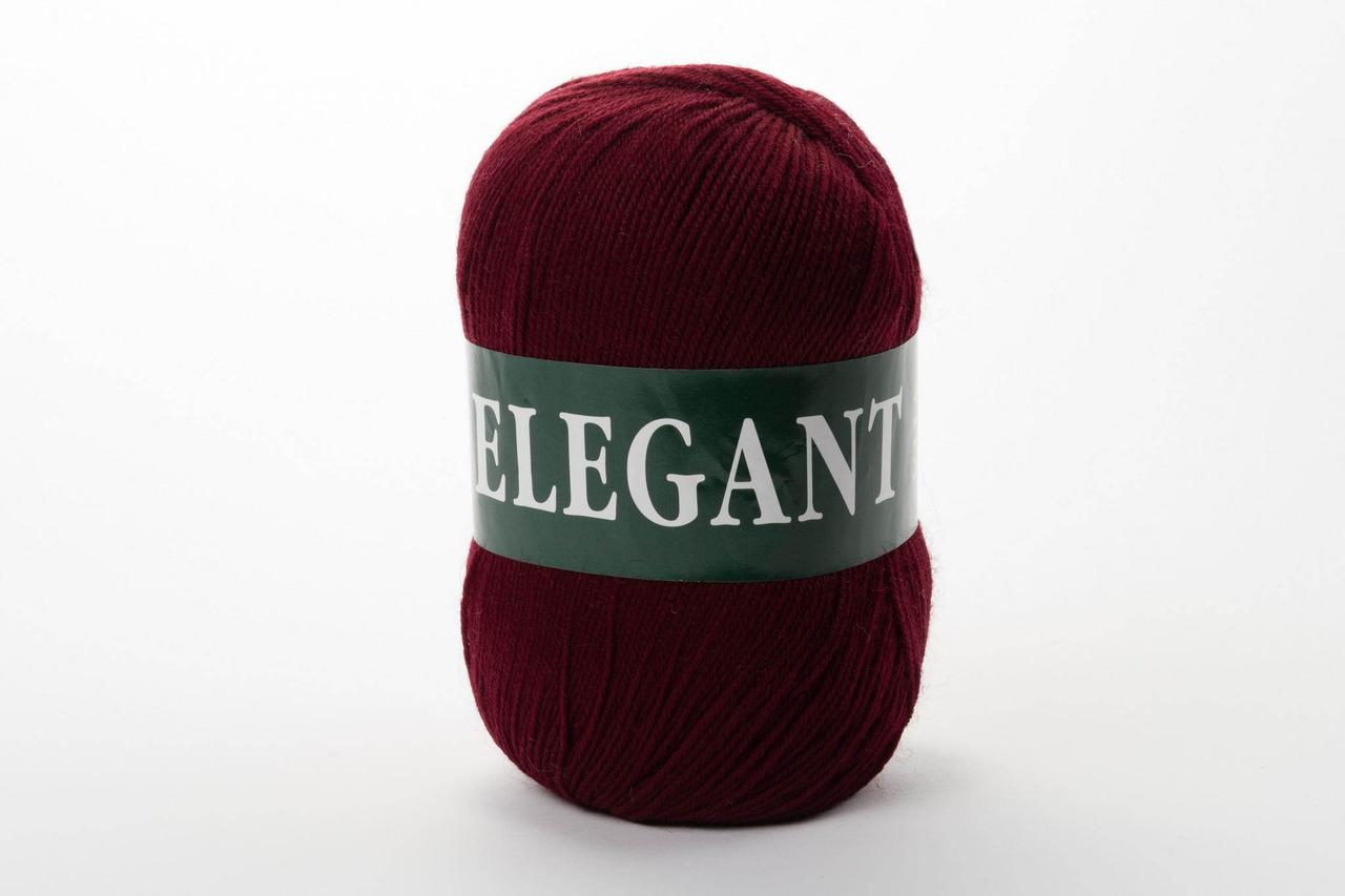 Напівшерстяна Пряжа Vita Elegant, Color No.2050 темний бордо