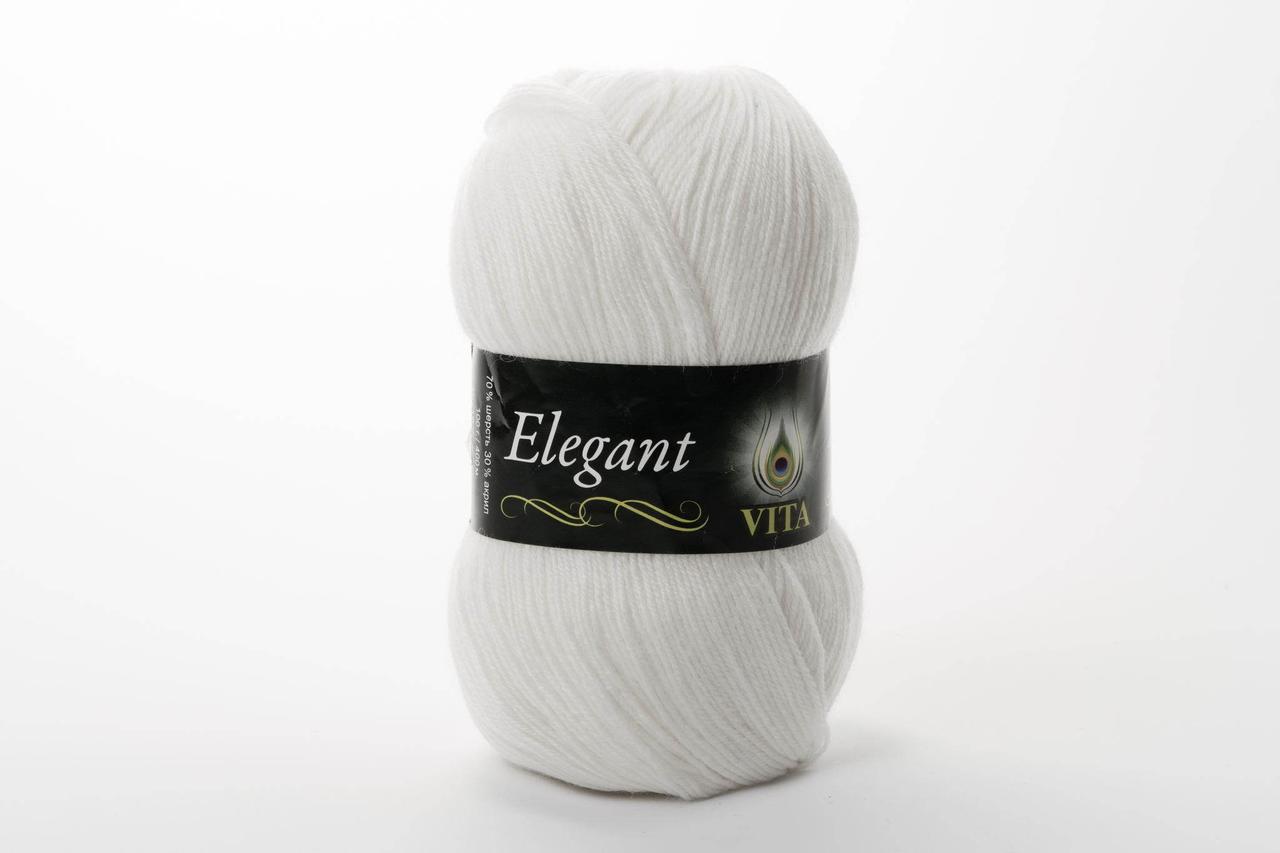 Напівшерстяна Пряжа Vita Elegant, Color No.2051 білий