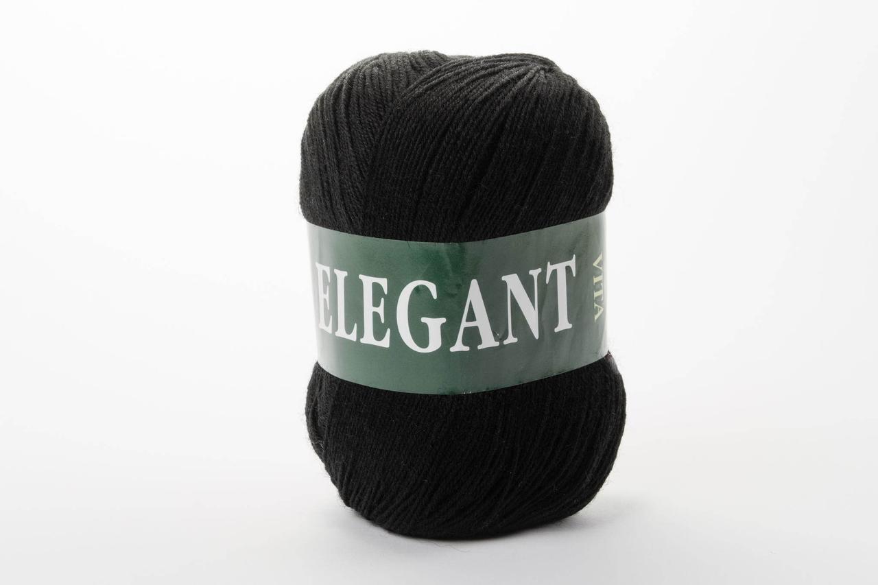 Напівшерстяна Пряжа Vita Elegant, Color No.2063 чорний