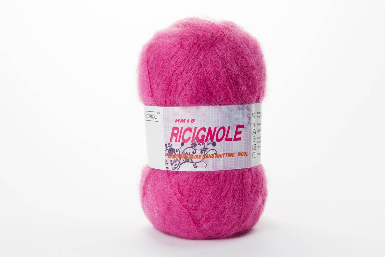 Пряжа мохерова Ricignole Fancy Yarn HM18, Color No.21 рожевий