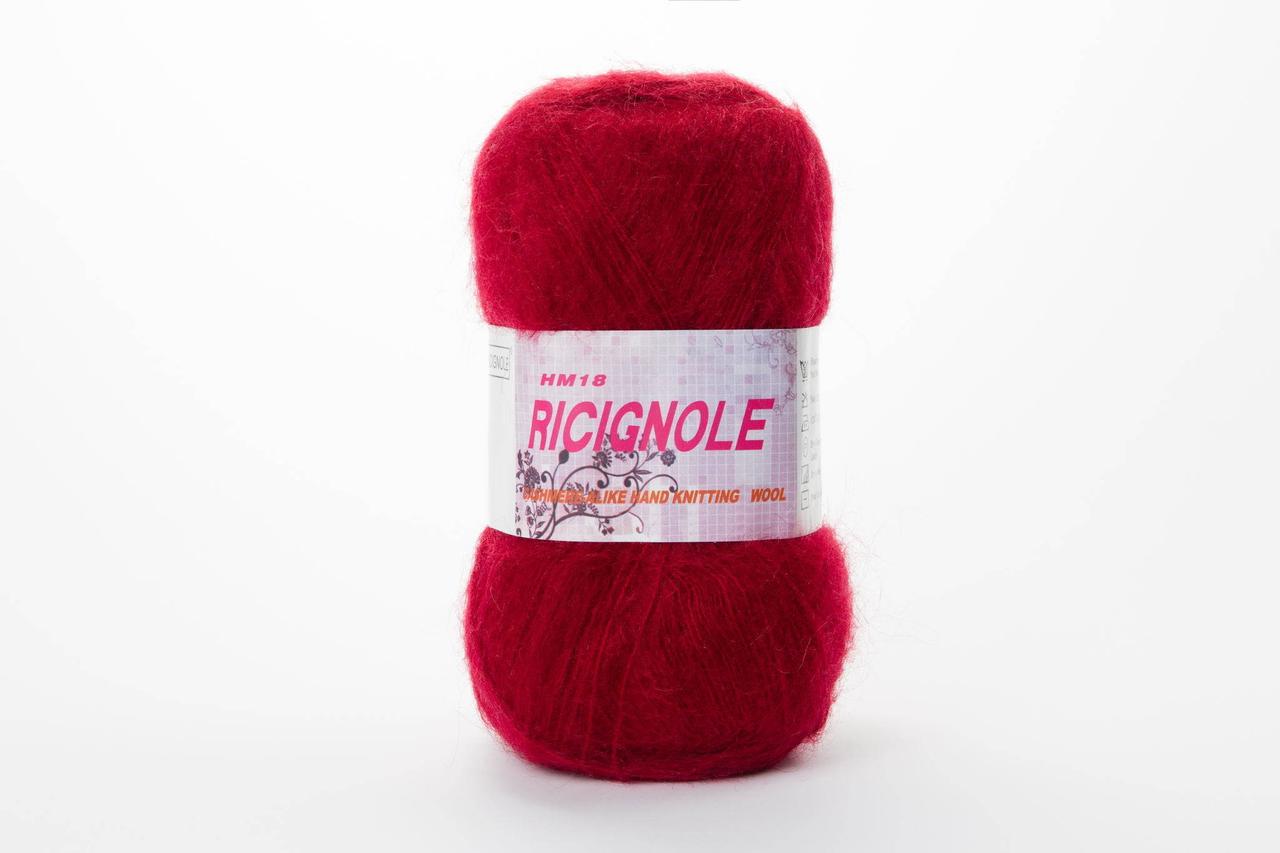 Пряжа мохера Ricignole Fancy Yarn HM18, Color No.25 червоний