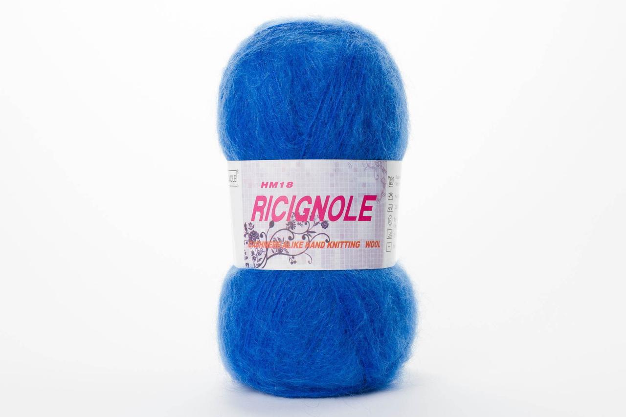 Пряжа мохерова Ricignole Fancy Yarn HM18, Color No.31 волошка
