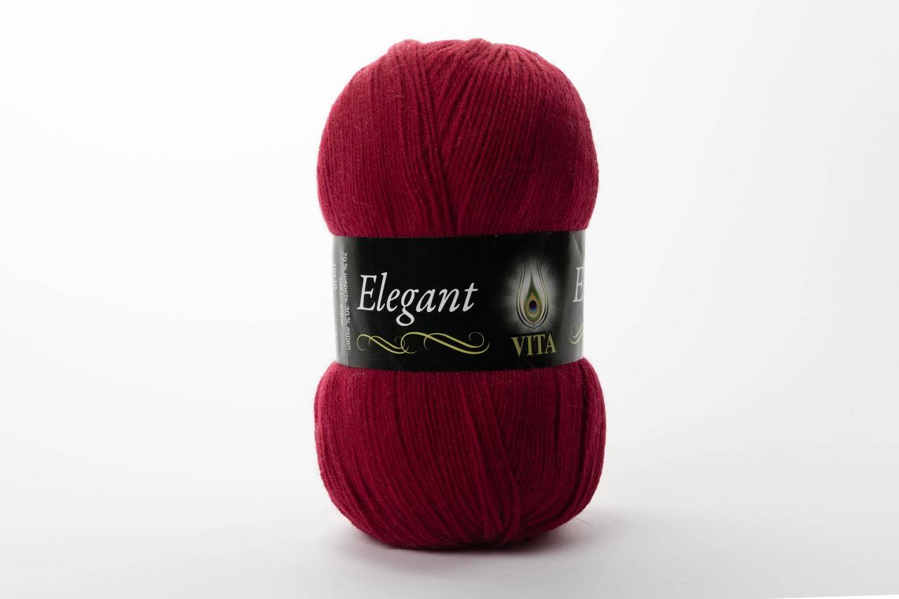 Напівшерстяна Пряжа Vita Elegant, Color No.2068 темно-червоний