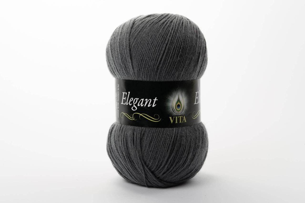 Пряжа напіввовняна Vita Elegant, Color No.2082 темно-сірий