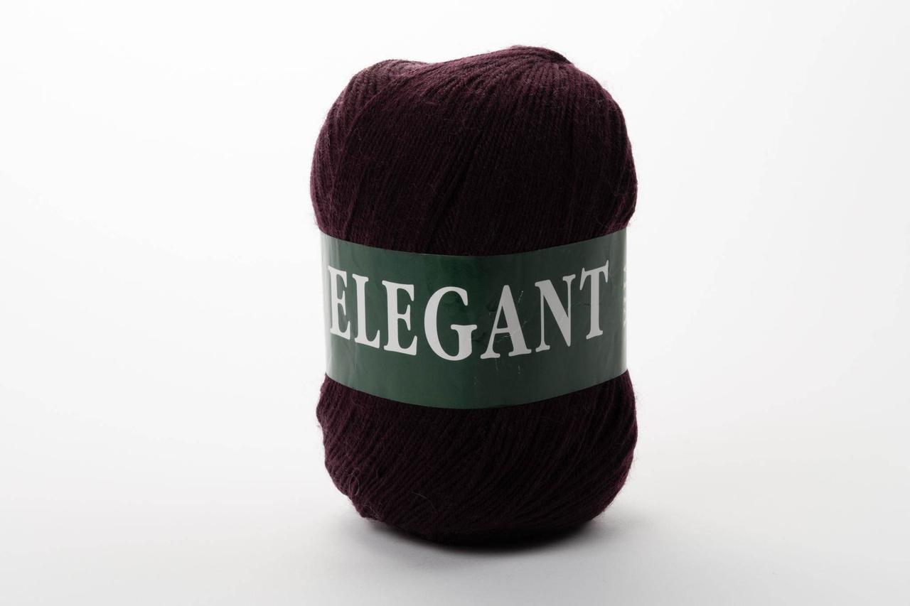 Пряжа напіввовняна Vita Elegant, Color No.2084 темний баклажан