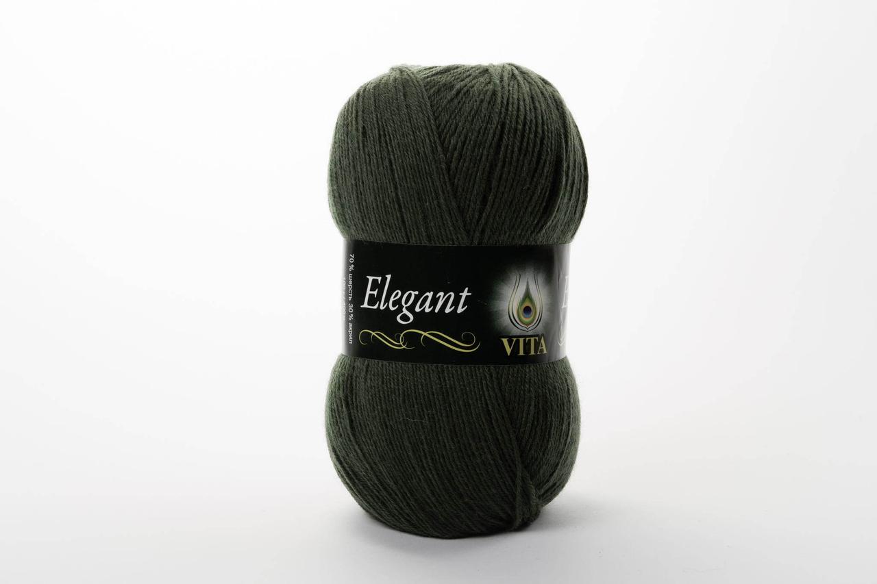 Напівшерстяна Пряжа Vita Elegant, Color No.2090 пляшковий