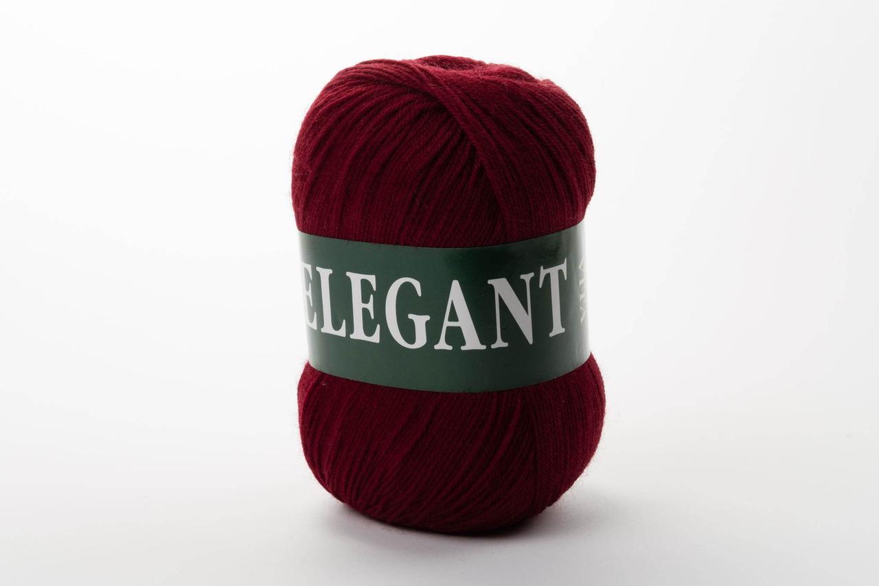 Пряжа напіввовняна Vita Elegant, Color No.2095 багрово-червоний