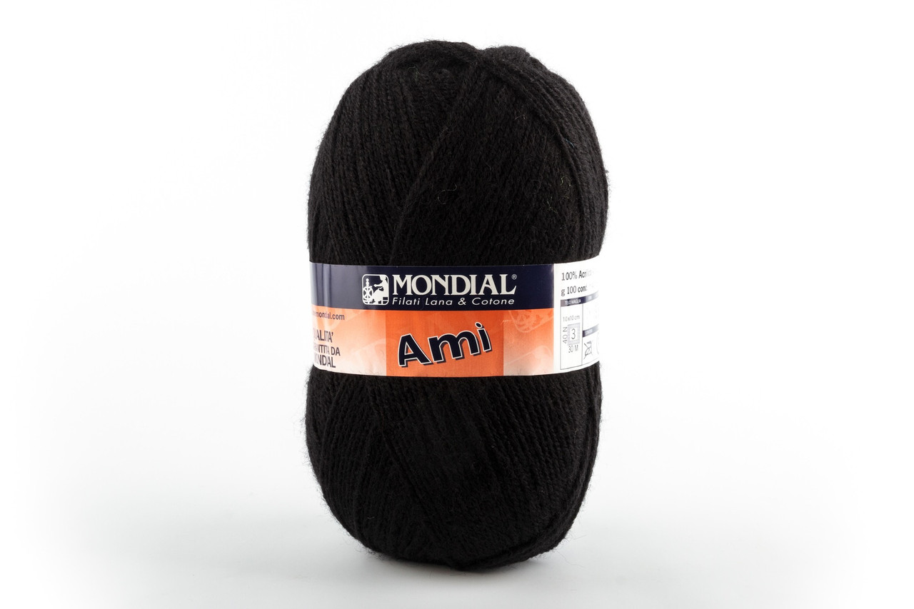 Пряжа Mondial Ami 0200 чорний