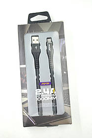 Кабель Usb Micro Usb Aspor A166 2.4A 1m orig 100% (круглий) Black