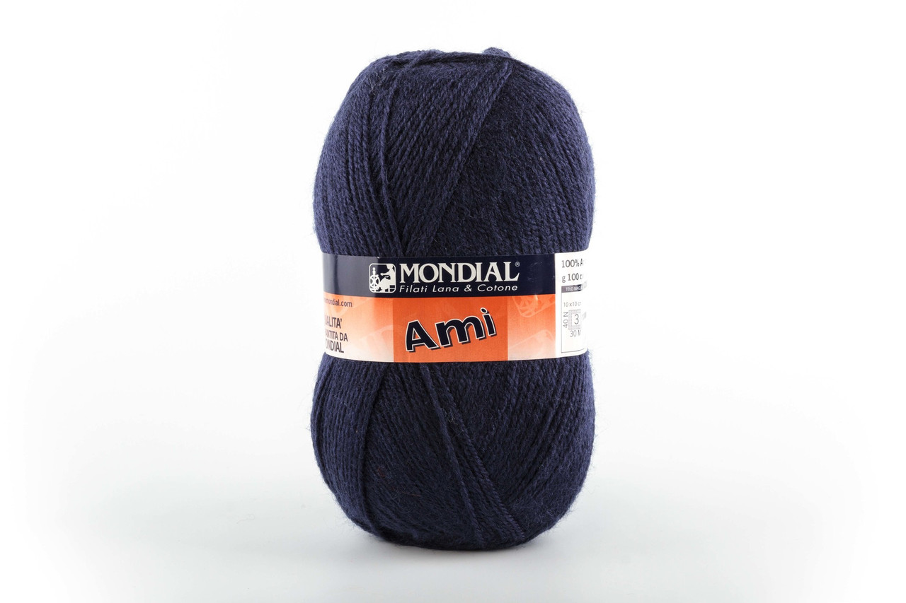 Пряжа Mondial Ami 0417 темно-синій