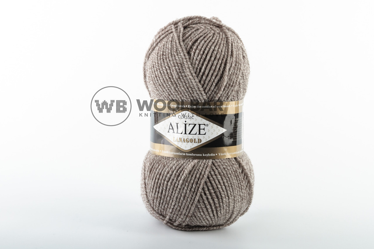 Пряжа Alize Lanagold Classic DUE651 мікс беж-сірий-білий